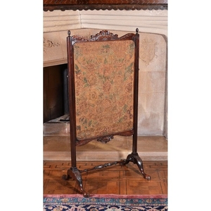 A George III mahogany and needlework screen