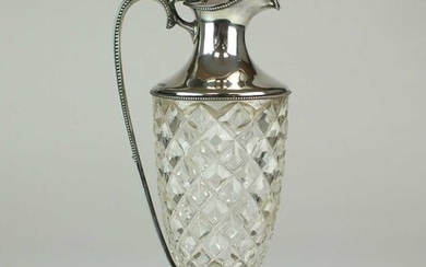 A George V silver mounted glass claret jug