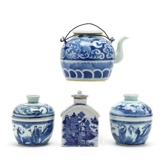 A Group of Chinese Blue and White Porcelain Table