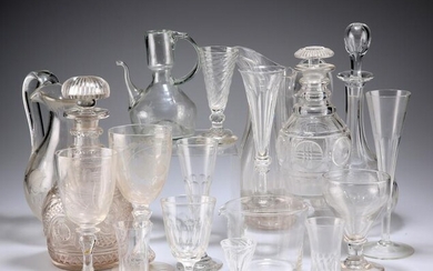 A LARGE COLLECTION OF 18TH CENTURY AND LATER GLASS