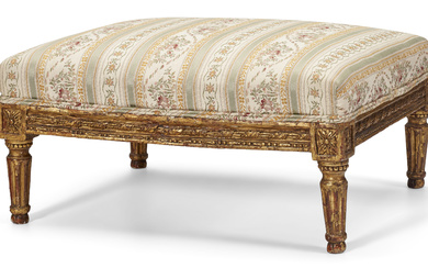 A LOUIS XVI GILTWOOD TABOURET LATE 18TH CENTURY