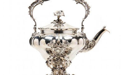 A Large Antique Christofle Silverplate Spirit Kettle