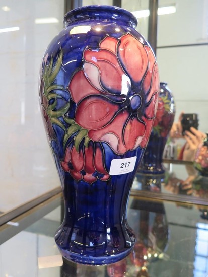 A Moorcroft baluster form anemone shape vase, 31 cm high, mo...