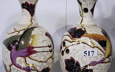 A PAIR OF ENGLISH POTTERY VASES