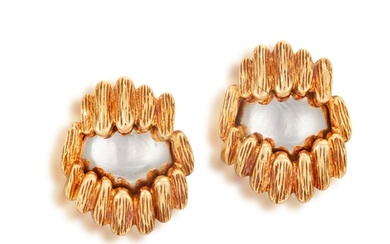 A PAIR OF GOLD EAR CLIPS, BY MELLERIO Of bi-coloured design...