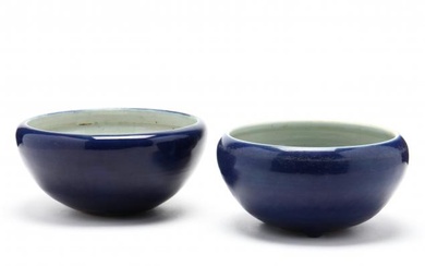 A Pair of Chinese Monochrome Glazed Cachepots