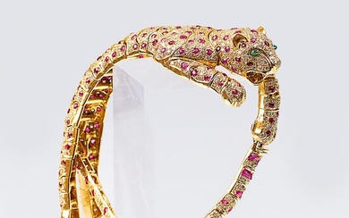 A Ruby Diamond Bracelet 'Panther'.
