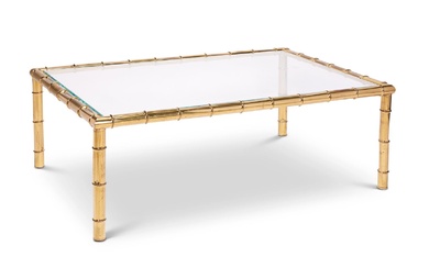 A SIMULATED BRASS BAMBOO COFFEE TABLE, LATE 20TH CENTURY