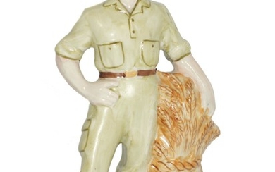 A Soviet Porcelain WWII Figurine Man with Wheat