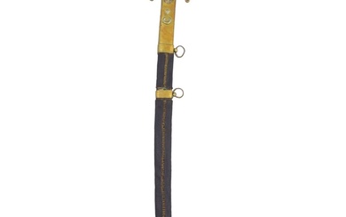 A TURKISH KILIJ WITH BLACK LEATHER SCABBARD, 19TH C.