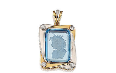 A Topaz and Diamond Pendant,, by Wallace Chan