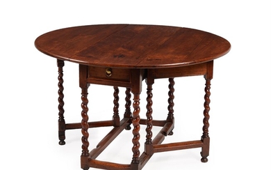 A William & Mary solid cedar gateleg dining table