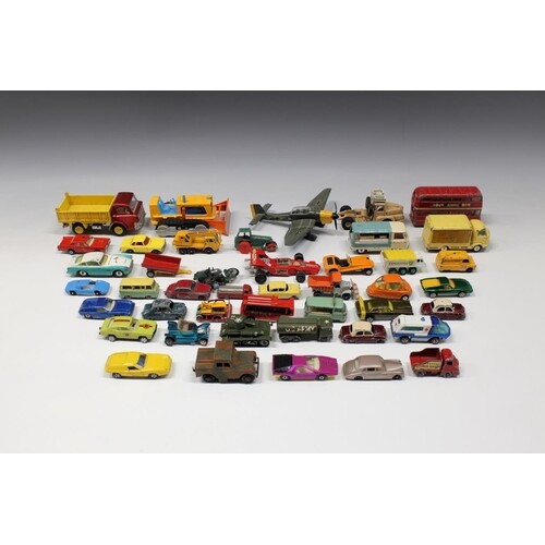 A collection of various vintage die-cast cars and vehicles (...