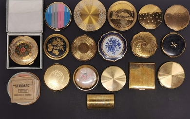 A collection of vintage compacts.