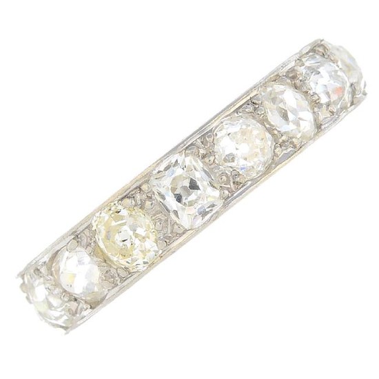 A diamond full eternity ring. Designed as an old-cut