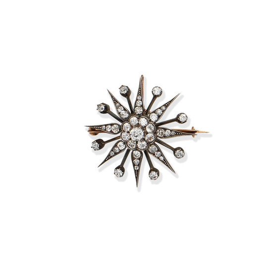 A diamond star brooch/pendant,, circa 1890