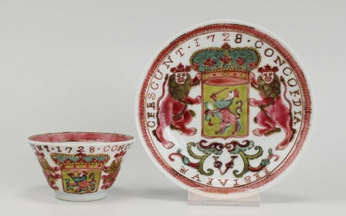 A famille rose VOC cup and saucer