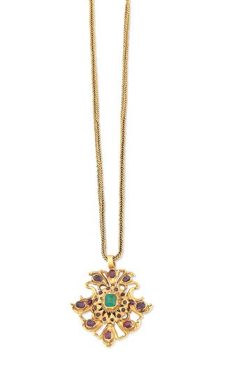 A gem-set pendant necklace