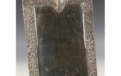A large Victorian silver mounted easel mirror, Goldsmiths an...