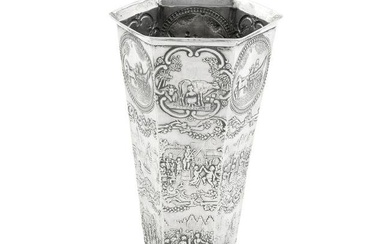 A late 19th Dutch century silver vase no maker's mark, Netherlands, circa 1897, with French impo...