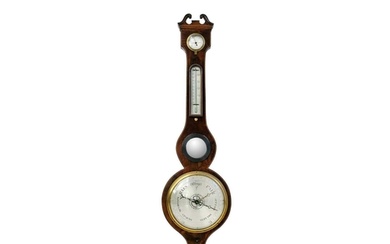 A late George III mahogany wheel barometer. By James Capella...