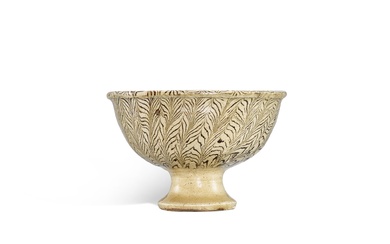 A marbled clay stemcup, Song dynasty 宋 絞胎高足盃