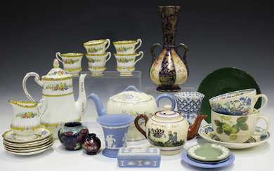 A mixed group of ceramics, mostly tablewares, late 19th/20th century, including a Paragon part coffe