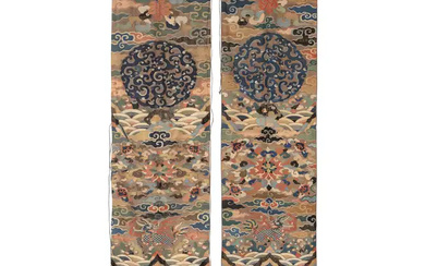 A pair of Chinese kesi silk 'qilin' hangings Late Ming dynasty, 17th...