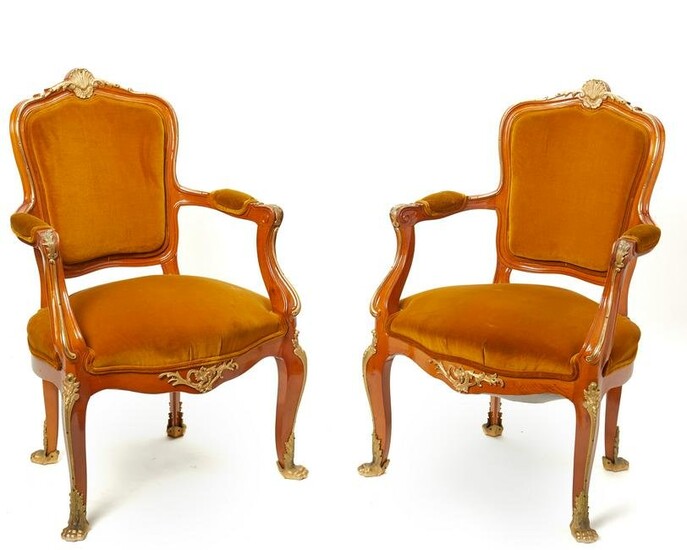 A pair of French Louis XVI-style chairs