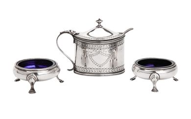 A pair of George III sterling silver salts, London 1769 by William Kersill