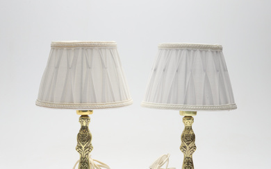 A pair of brass table lamps, second half of the 20th century.