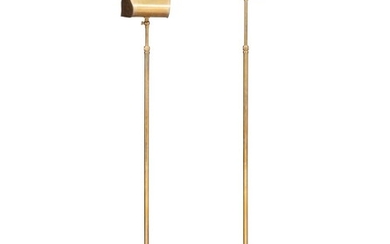 A pair of gilt-brass adjustable floor lamps, modern, by Studio Peregalli | Paire de lampadaires réglables en laiton doré, travail moderne, attribués au Studio Peregalli
