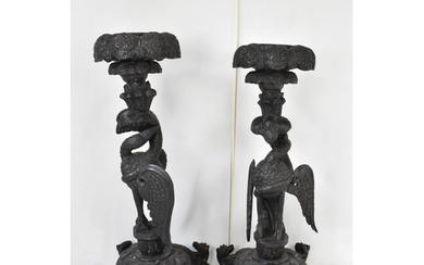 A pair of late 19th century Anglo-Indian colonial ebonized c...