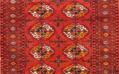 A red bokhara rug, 106 x 178cm