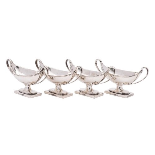 A set of four George III silver salts, maker H.A, London, 18...