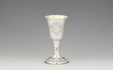A small George II silver goblet