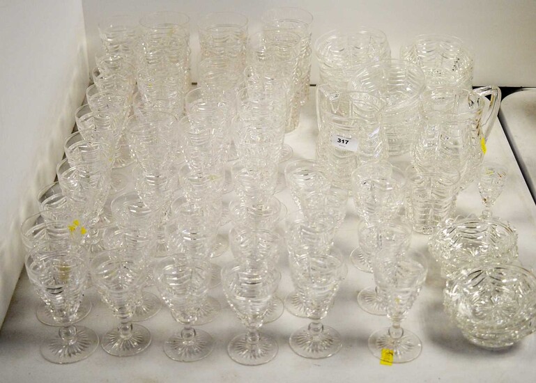 A suite of crystal ware.
