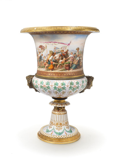 A very large Berlin porcelain vase given to Sir Andrew Buchanan by the King of Prussia, circa 1859