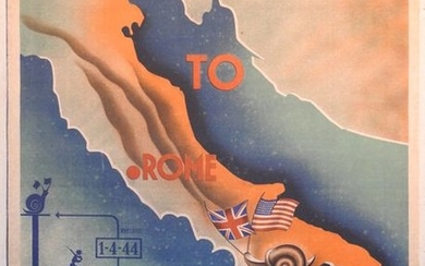 AFFICHE. "It's a long way to Rome", 1944,...