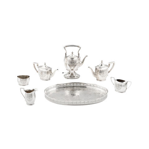 AN AMERICAN STERLING SILVER SIX-PIECE COFFEE AND TEA SERVICE