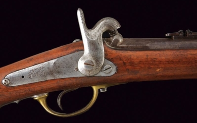 AN ARTILLERY PERCUSSION CARBINE WITH BAYONET