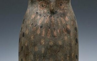 AN EARLY 20TH C. FOLK ART SPOOK OWL IN ORIGINAL PAINT
