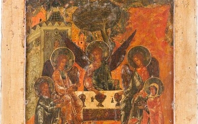 AN ICON SHOWING THE OLD TESTAMENT TRINITY Russian, 17th