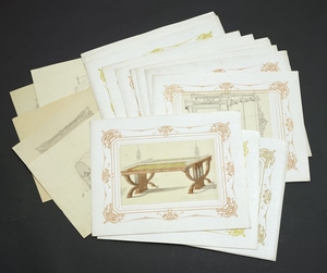 ARCHIVE drawings - furniture projects Unknown artist of the XIX century 17 drawings - furniture projects for the palace ensembles of Petersburg, indicating the calculations and sizes. Pencil, watercolour. Good condition. Подборка из 22 эскизов -...