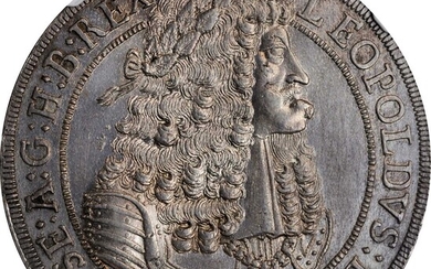 AUSTRIA. Taler, 1698/7. Hall Mint. Leopold I. NGC MS-63.