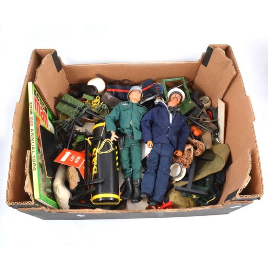Action Man by Palitoy, including two figures and accessories.
