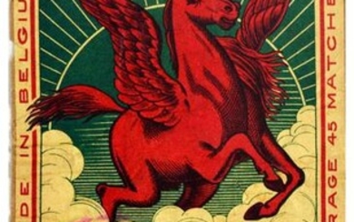Advertising Poster Red Pegasus Matches Belgium