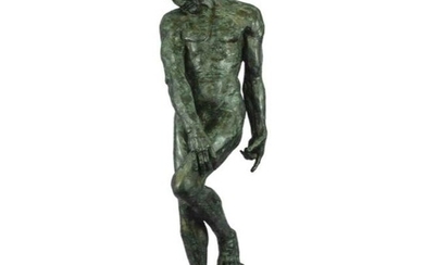 After Rodin, Large Bronze Statue, Adam
