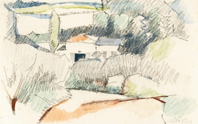Albert Gleizes (1881 Paris - Saint-Remy-de-Provence 1953) – Maisons au milieu des collines