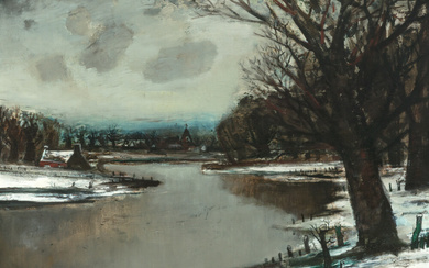 Albert Saverys Belgium / 1886 - 1964 The river Lys in Astene in winter (ca. 1925-1926)